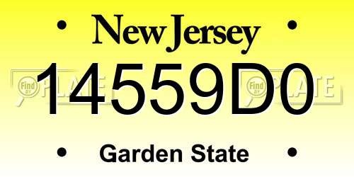 14559D0 New Jersey License Plate