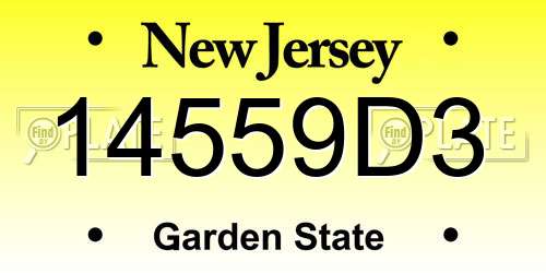 14559D3 New Jersey License Plate