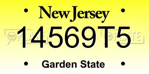 14569T5 New Jersey License Plate