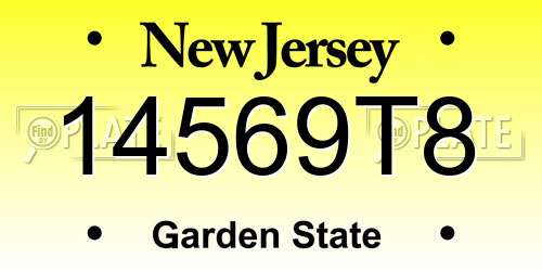 14569T8 New Jersey License Plate