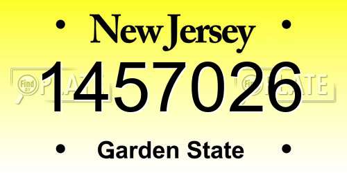 1457026 New Jersey License Plate
