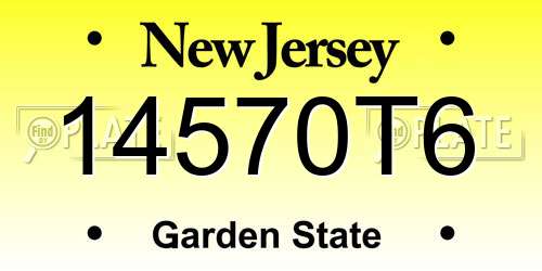 14570T6 New Jersey License Plate