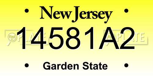 14581A2 New Jersey License Plate