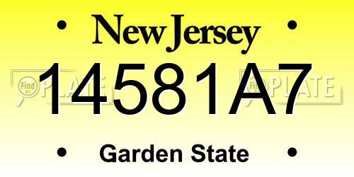 14581A7 New Jersey License Plate