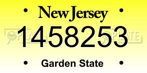 1458253 New Jersey License Plate