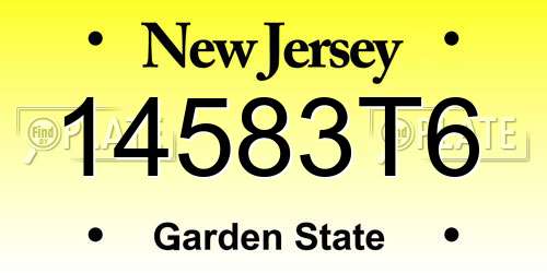 14583T6 New Jersey License Plate