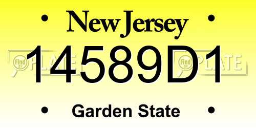14589D1 New Jersey License Plate