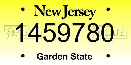 1459780 New Jersey License Plate