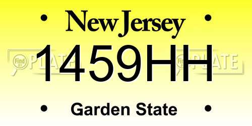1459HH New Jersey License Plate