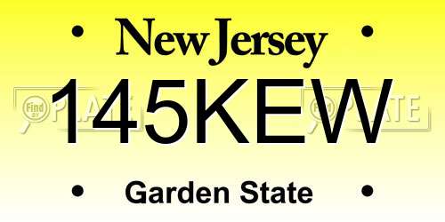 145KEW New Jersey License Plate