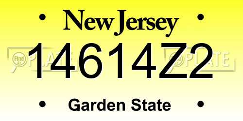 14614Z2 New Jersey License Plate