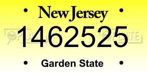 1462525 New Jersey License Plate