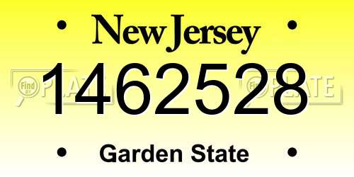 1462528 New Jersey License Plate