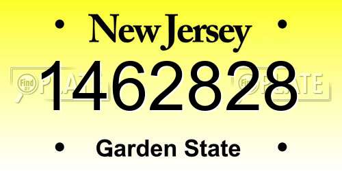 1462828 New Jersey License Plate