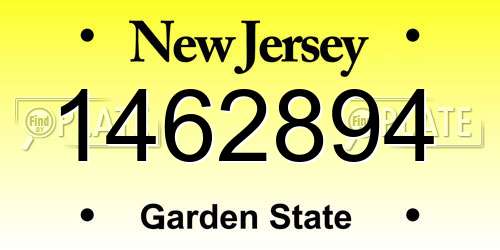 1462894 New Jersey License Plate