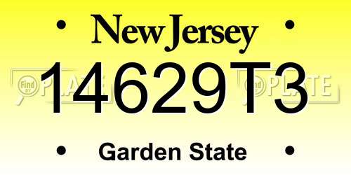 14629T3 New Jersey License Plate