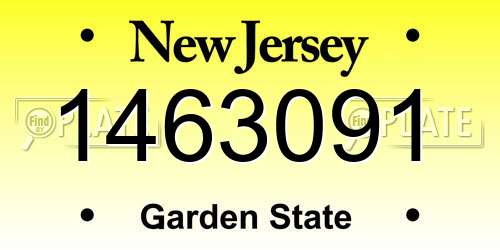 1463091 New Jersey License Plate