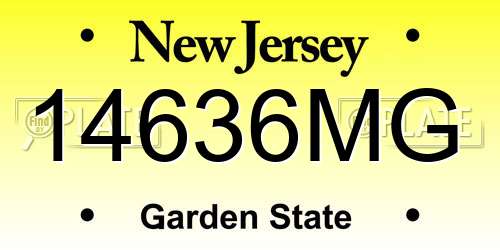 14636MG New Jersey License Plate
