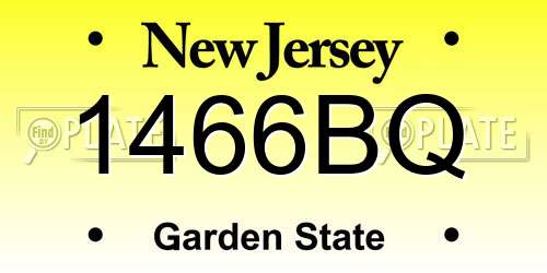 1466BQ New Jersey License Plate