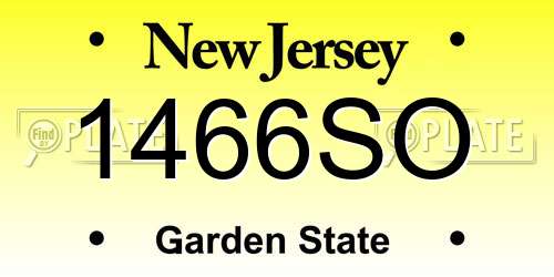 1466SO New Jersey License Plate