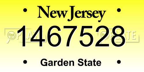 1467528 New Jersey License Plate