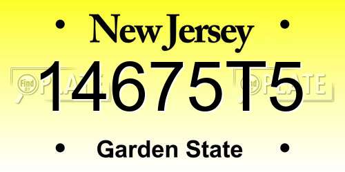 14675T5 New Jersey License Plate