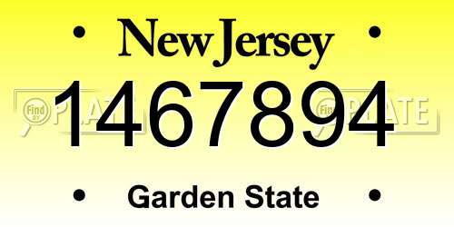 1467894 New Jersey License Plate