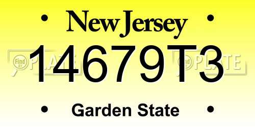 14679T3 New Jersey License Plate