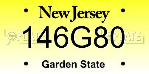 146G80 New Jersey License Plate