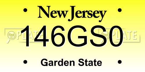 146GS0 New Jersey License Plate