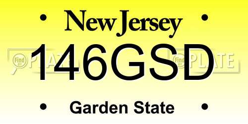 146GSD New Jersey License Plate