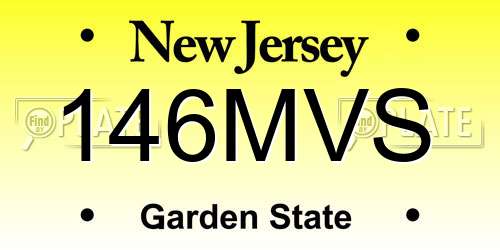 146MVS New Jersey License Plate