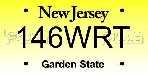 146WRT New Jersey License Plate
