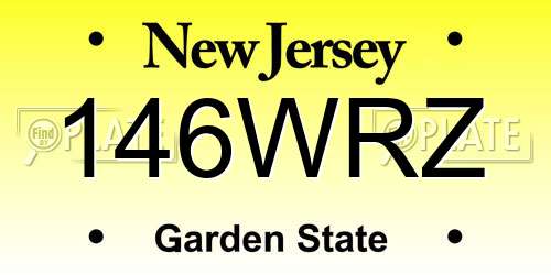 146WRZ New Jersey License Plate