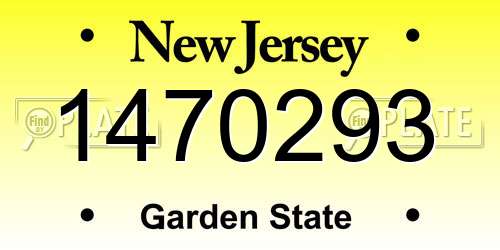 1470293 New Jersey License Plate