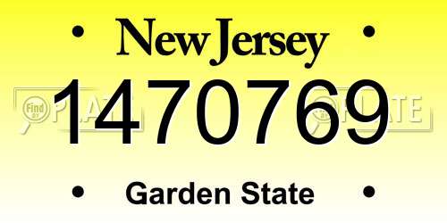 1470769 New Jersey License Plate