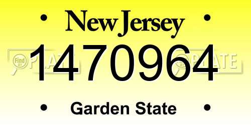 1470964 New Jersey License Plate