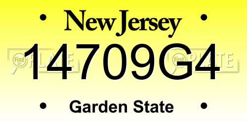 14709G4 New Jersey License Plate