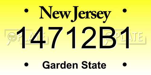 14712B1 New Jersey License Plate