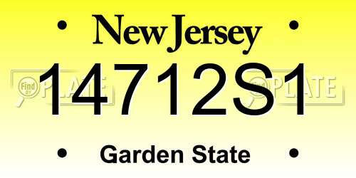 14712S1 New Jersey License Plate