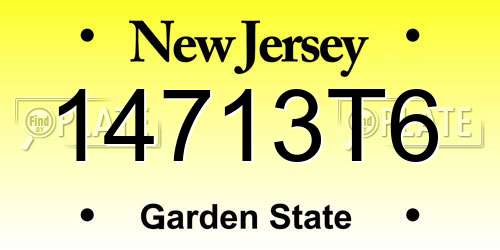 14713T6 New Jersey License Plate