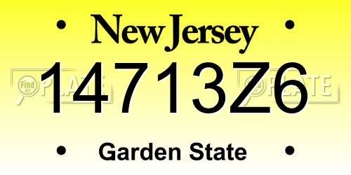 14713Z6 New Jersey License Plate