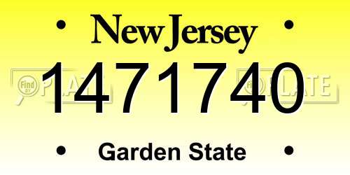 1471740 New Jersey License Plate