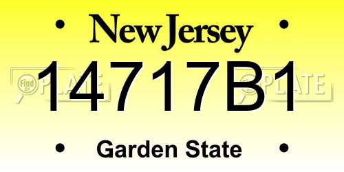 14717B1 New Jersey License Plate