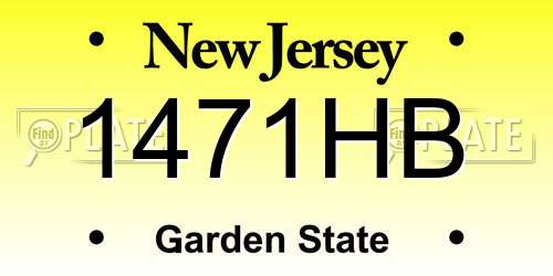 1471HB New Jersey License Plate