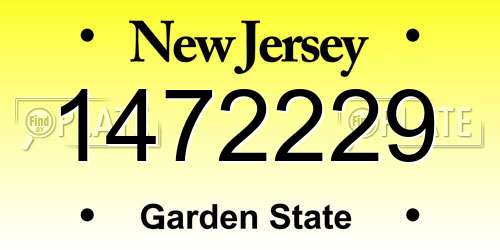 1472229 New Jersey License Plate