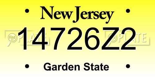 14726Z2 New Jersey License Plate