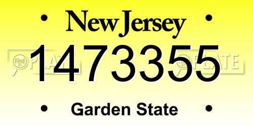 1473355 New Jersey License Plate