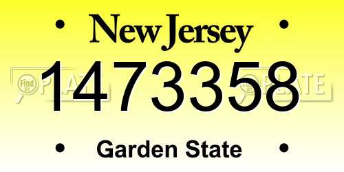 1473358 New Jersey License Plate