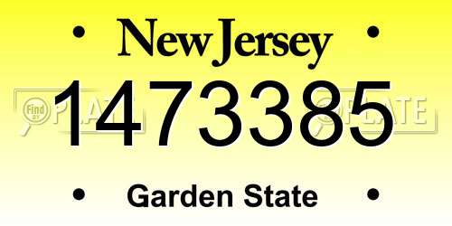 1473385 New Jersey License Plate